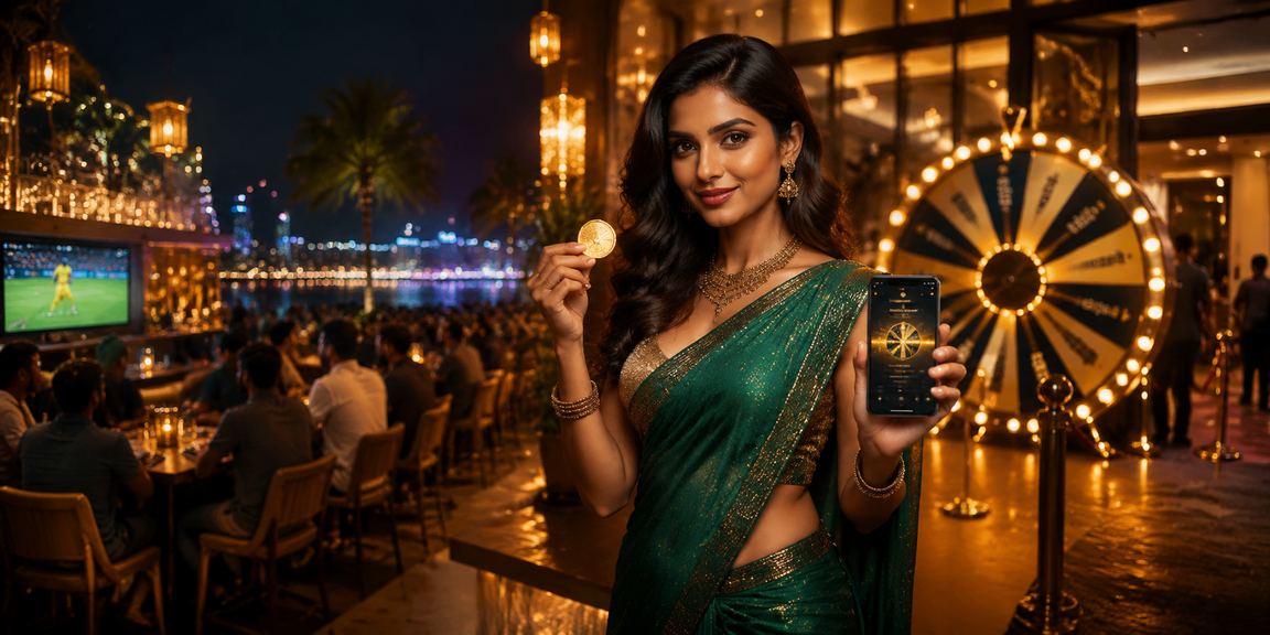 Cricket betting scene at a festive location with Indian players