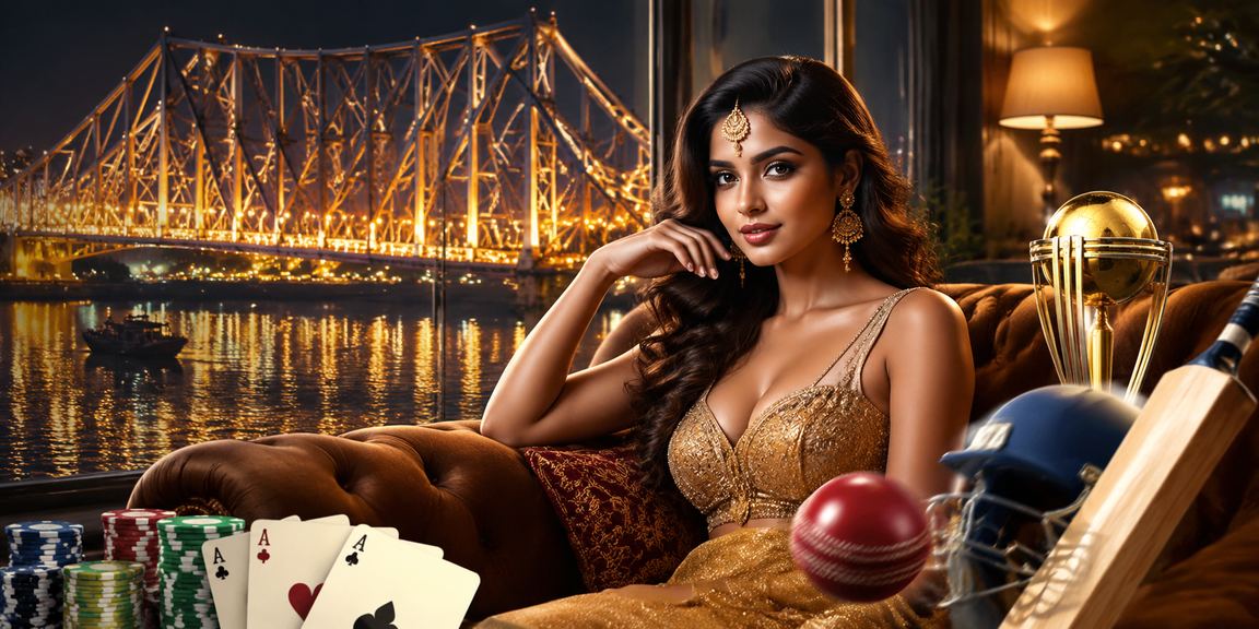 Howrah Bridge with cricket betting theme in Kolkata